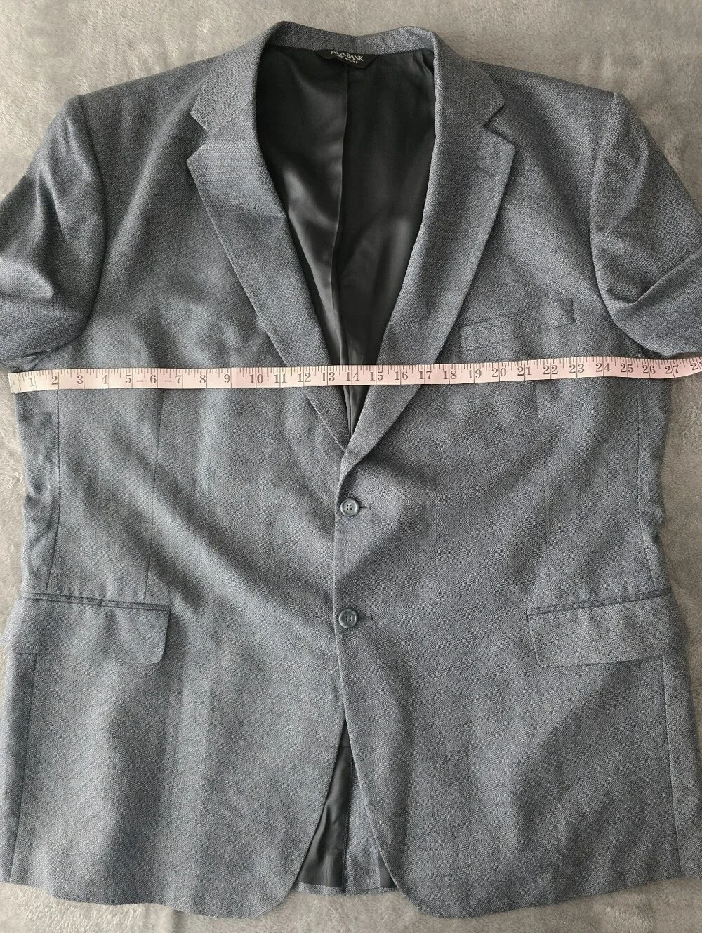 Jos. A. Bank 100% Silk Blazer Sport Coat 52L Blue Gray Textured Tweed 2-Button